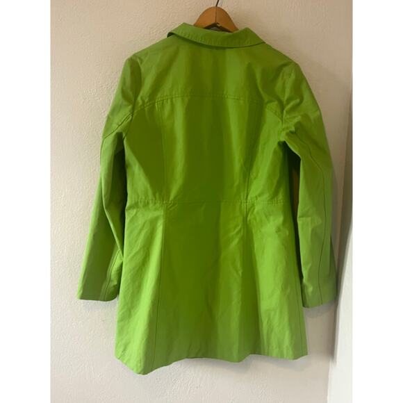 Womens Eddie Bauer Lined Green Rain Spring Summer Jacket Trench Coat Size Small - Picture 3 of 6